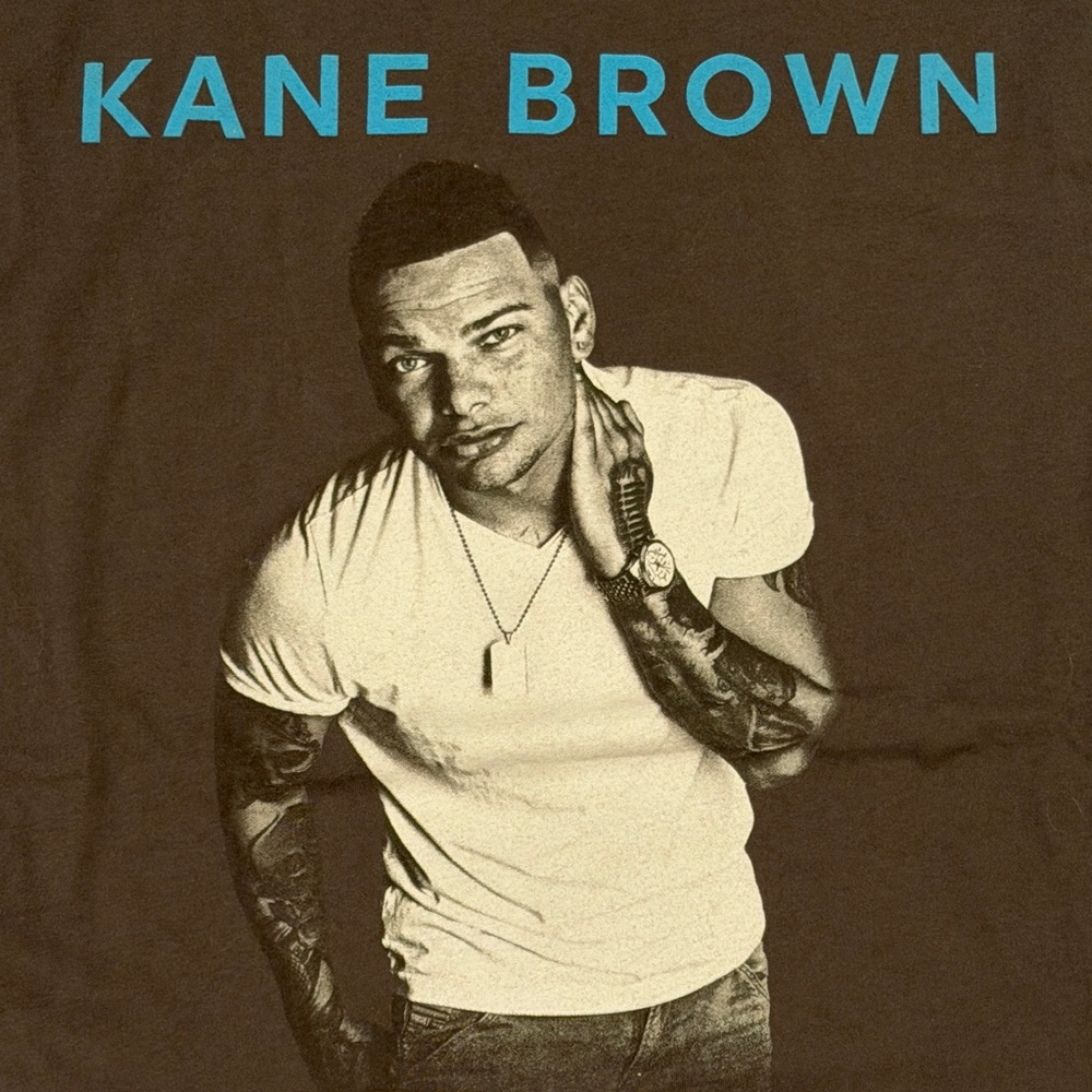 Kane Brown Mens Graphic T-Shirt - Black with Blue Print vintage band t-shirt